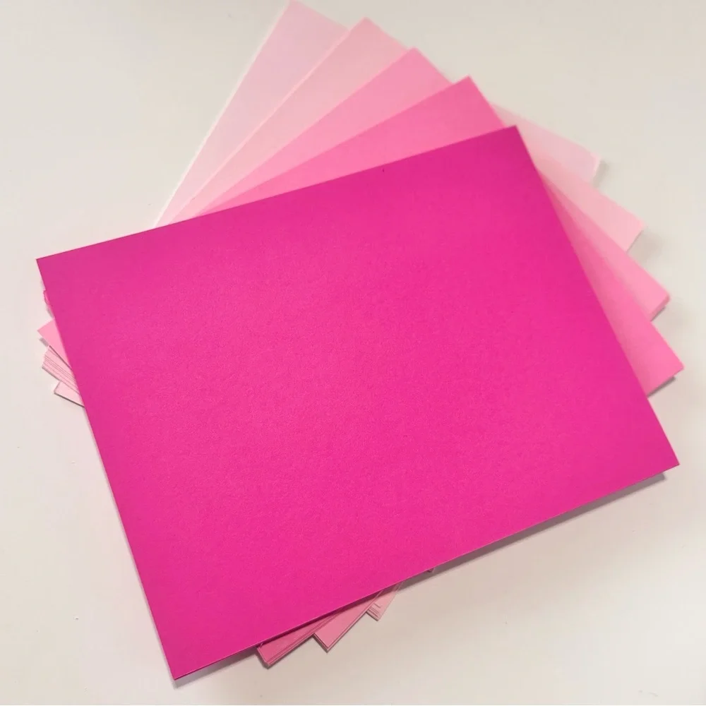 Ballerina Pink Cardstock Paper 67 Sheets 5 Shades of Pink Colors! NEW